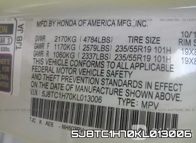 5J8TC1H70KL013006 фото 10