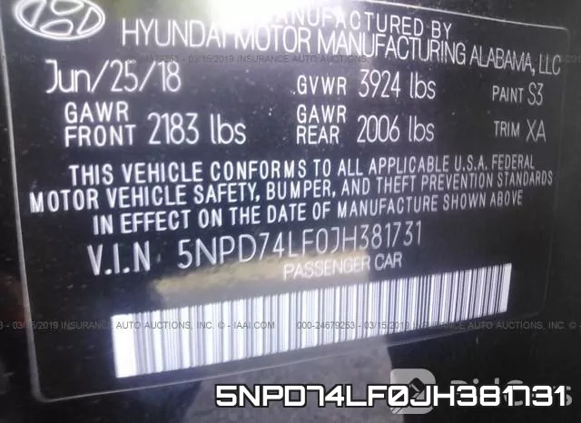 5NPD74LF0JH381731 фото 10