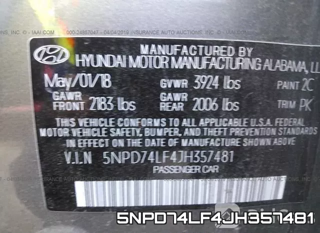 5NPD74LF4JH357481 фото 10
