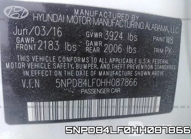 5NPD84LF0HH087866 фото 10