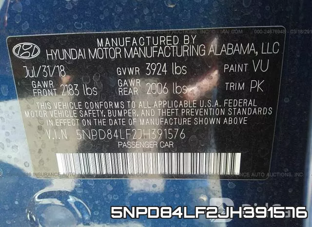 5NPD84LF2JH391576 фото 10