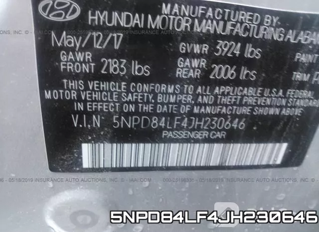 5NPD84LF4JH230646 фото 10