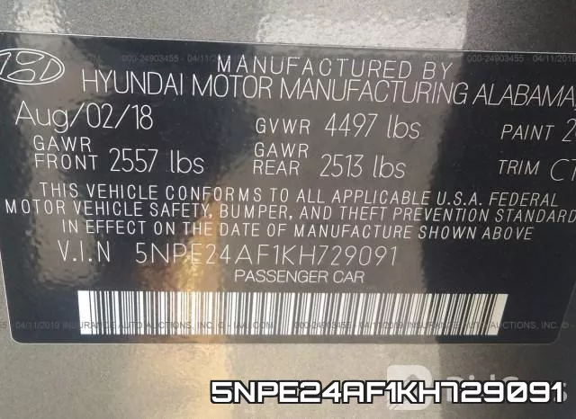 5NPE24AF1KH729091 фото 10