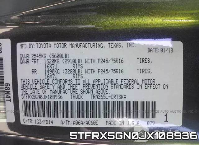 5TFRX5GN0JX108936 фото 10