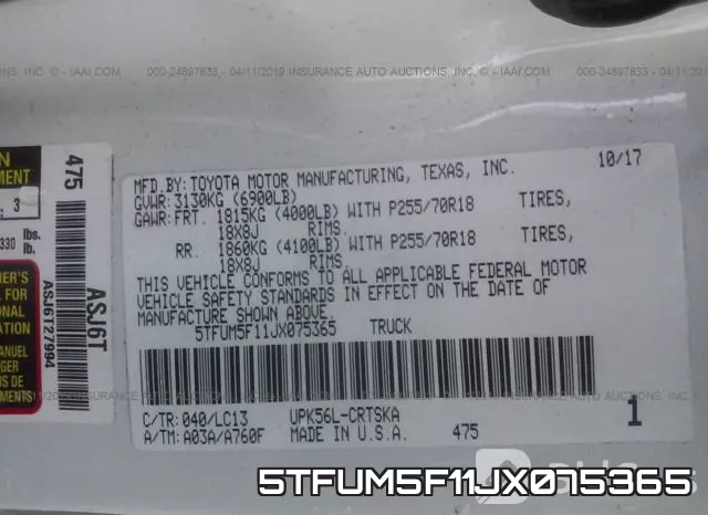 5TFUM5F11JX075365 фото 10