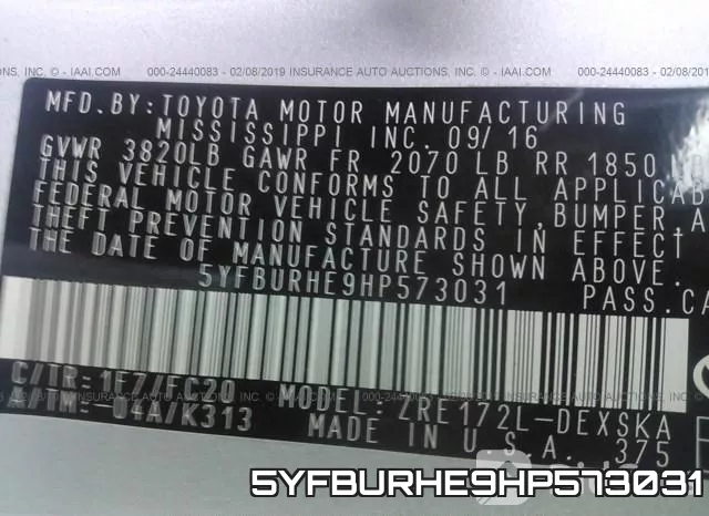 5YFBURHE9HP573031 фото 10