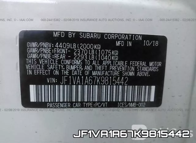 JF1VA1A67K9815442 фото 10