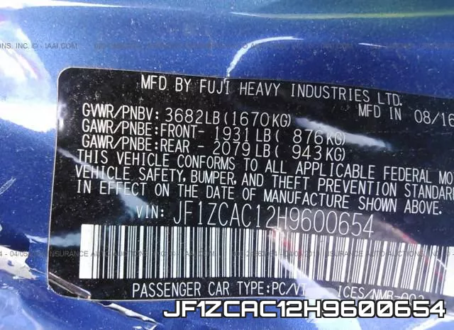 JF1ZCAC12H9600654 фото 9