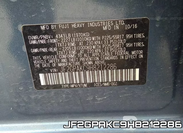 JF2GPAKC9H8212286 фото 10
