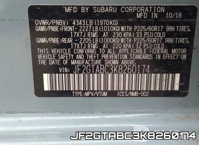JF2GTABC3K8260174 фото 10
