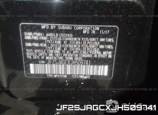 JF2SJAGCXJH509741 фото 10