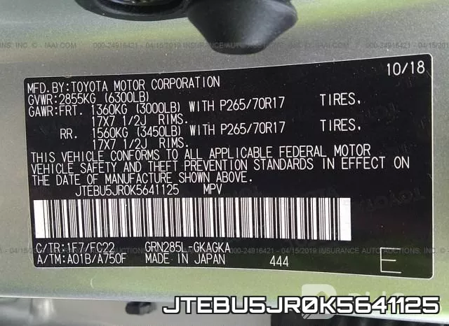 JTEBU5JR0K5641125 фото 10