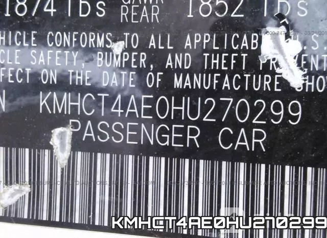 KMHCT4AE0HU270299 фото 10