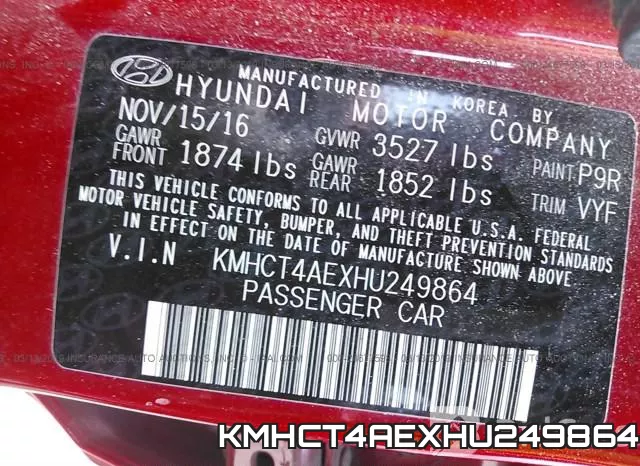 KMHCT4AEXHU249864 фото 10