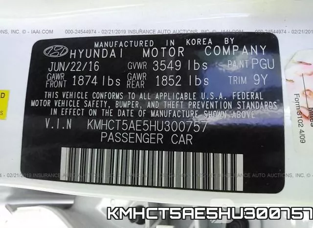 KMHCT5AE5HU300757 фото 10