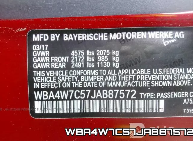 WBA4W7C57JAB87572 фото 10
