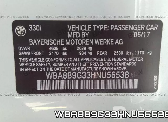 WBA8B9G33HNU56538 фото 10