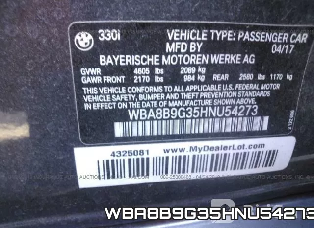 WBA8B9G35HNU54273 фото 10