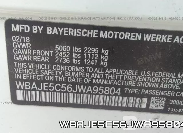 WBAJE5C56JWA95804 фото 10