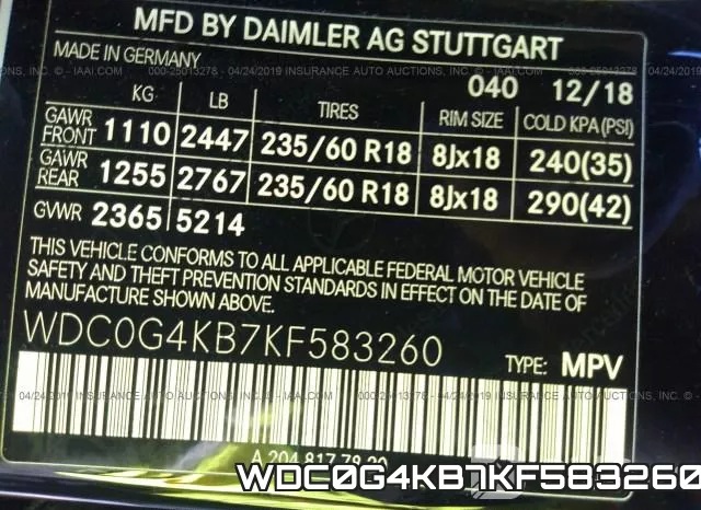 WDC0G4KB7KF583260 фото 9