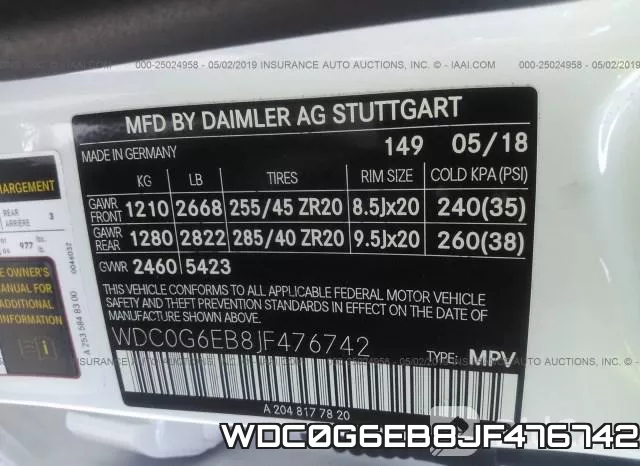 WDC0G6EB8JF476742 фото 10