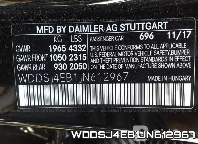 WDDSJ4EB1JN612967 фото 10