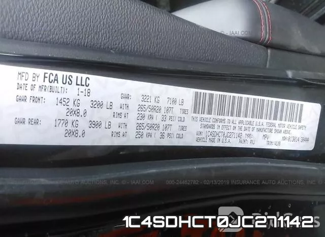 1C4SDHCT0JC271142 фото 10