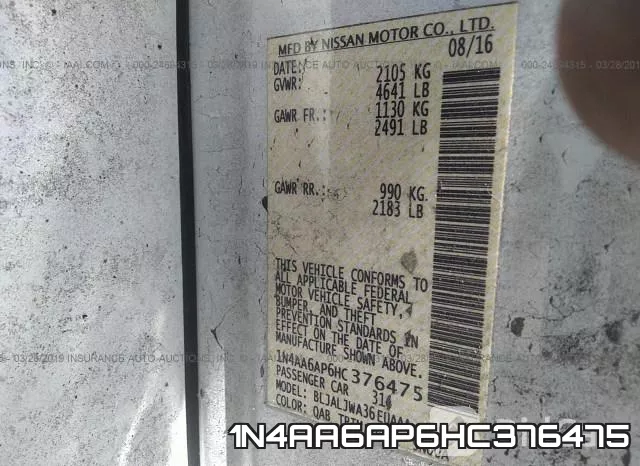 1N4AA6AP6HC376475 фото 10
