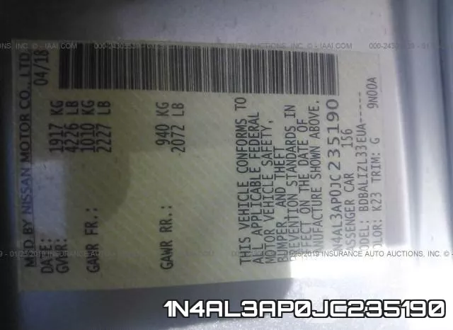 1N4AL3AP0JC235190 фото 9