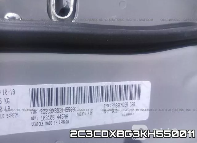 2C3CDXBG3KH550011 фото 10