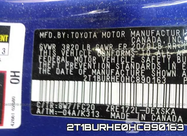 2T1BURHE0HC890163 фото 10