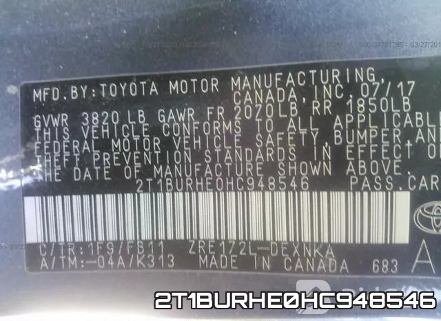 2T1BURHE0HC948546 фото 9