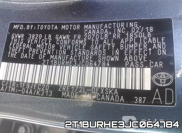 2T1BURHE3JC064784 фото 10