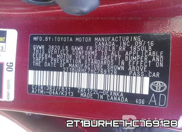 2T1BURHE7HC769128 фото 10