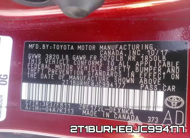 2T1BURHE8JC994177 фото 10