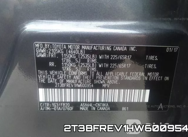 2T3BFREV1HW600954 фото 10