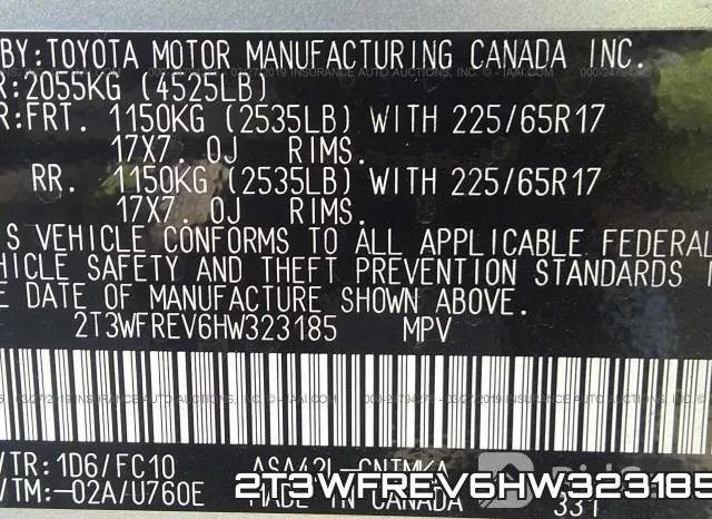 2T3WFREV6HW323185 фото 10