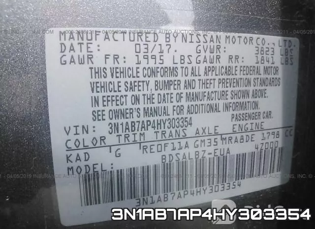 3N1AB7AP4HY303354 фото 10