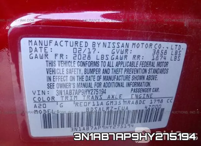 3N1AB7AP9HY275194 фото 10
