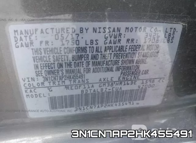 3N1CN7AP2HK455491 фото 10