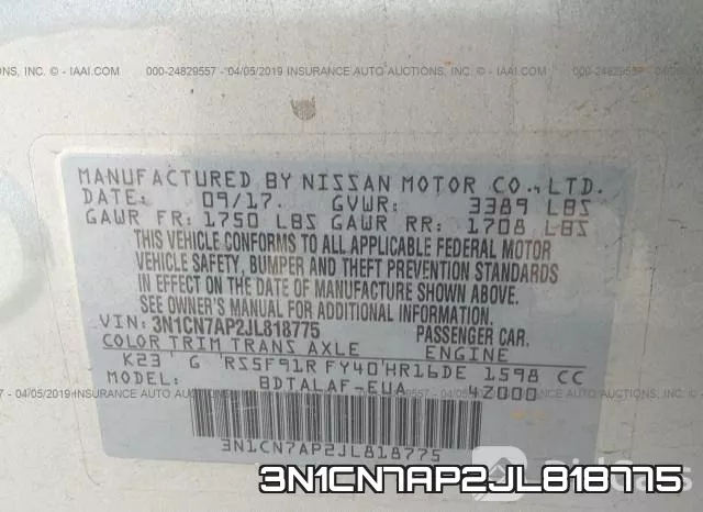 3N1CN7AP2JL818775 фото 10