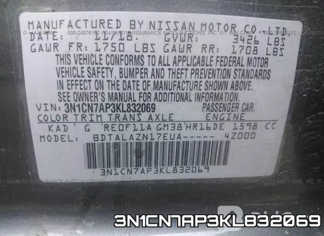 3N1CN7AP3KL832069 фото 10