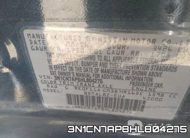 3N1CN7AP8HL804275 фото 10