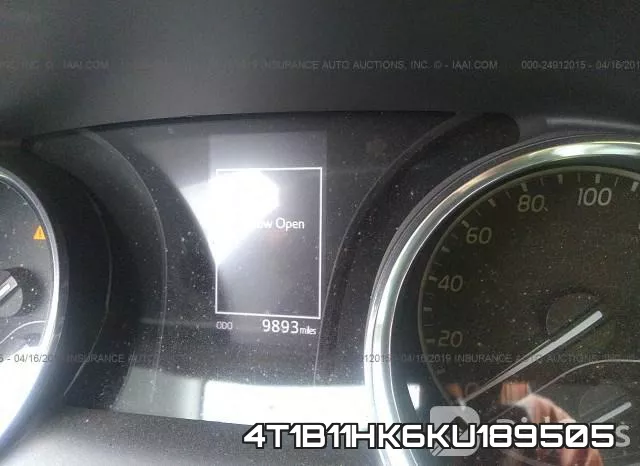 4T1B11HK6KU189505 фото 8