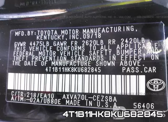 4T1B11HK8KU682845 фото 10