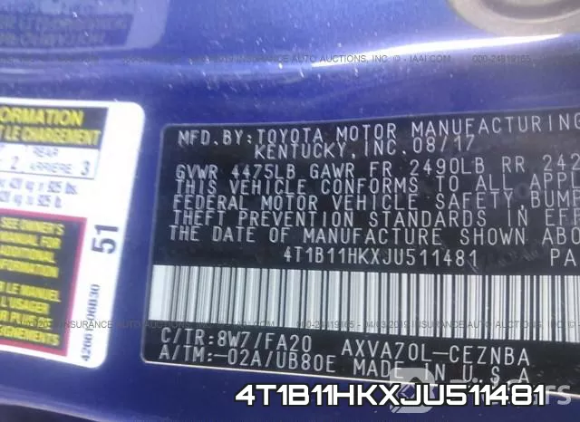 4T1B11HKXJU511481 фото 10