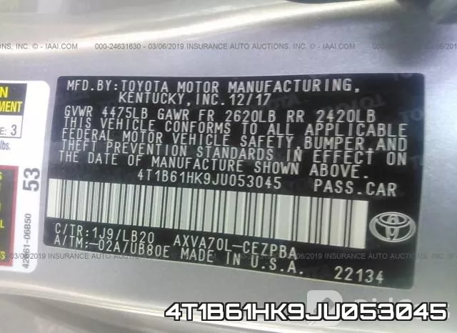 4T1B61HK9JU053045 фото 10