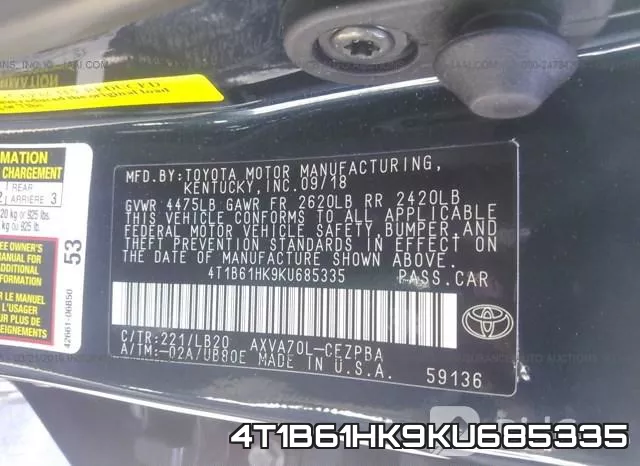 4T1B61HK9KU685335 фото 8