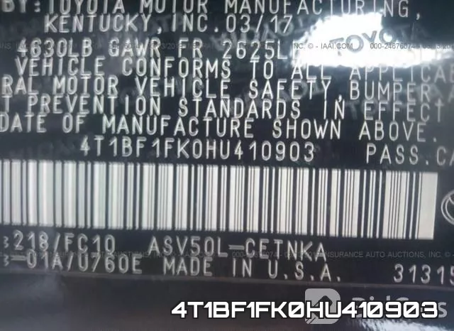 4T1BF1FK0HU410903 фото 10