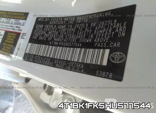 4T1BK1FK5HU577544 фото 10